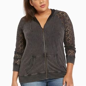 Torrid Lace Sleeve Hoodie